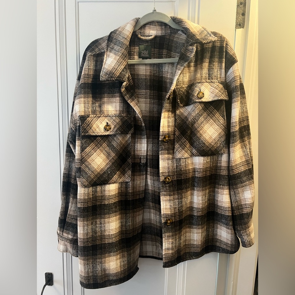 Wild Fable Plaid Jacket in Black and Cream